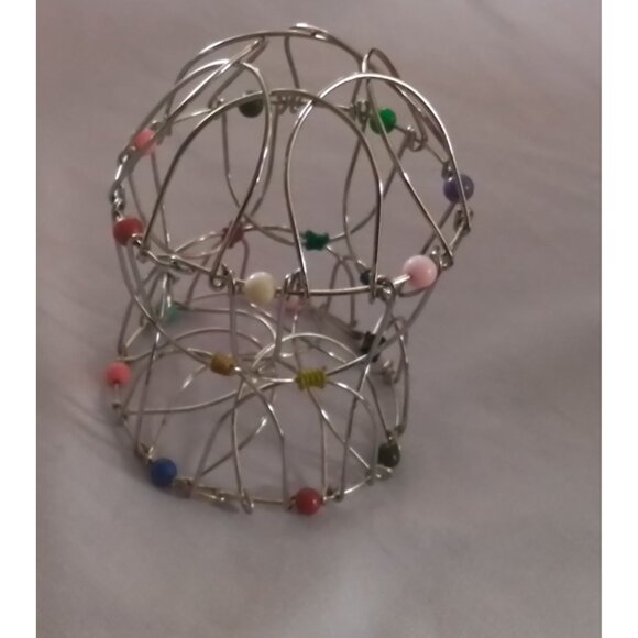 Vintage MCM Fidget 3D Desk Toy Silver Wire Mandala Stress Relief Meditation - Picture 3 of 3